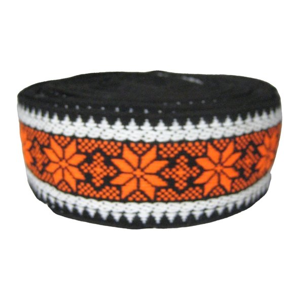 Other - NEW Trim Edging Seam Size 2 in Wide 16 Yards Long Polyester Floral Orange Black